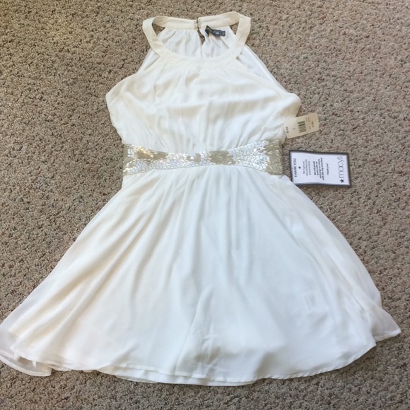 white dress with silver beading